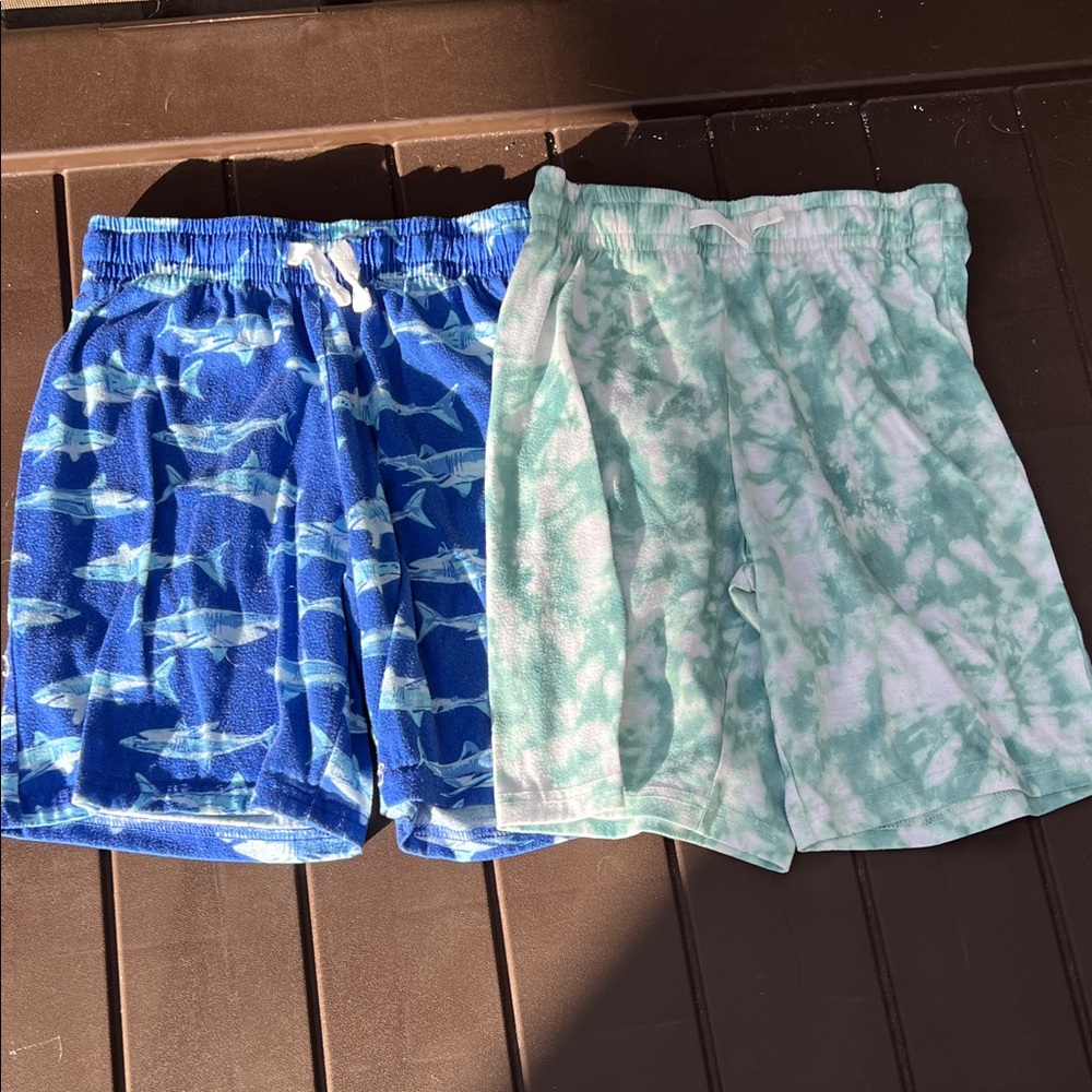 Cat & Jack Blue Shark and Green Tie-Dye Pajama Bottoms